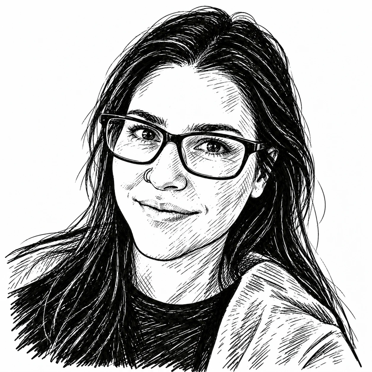 Ink portrait of Carmen